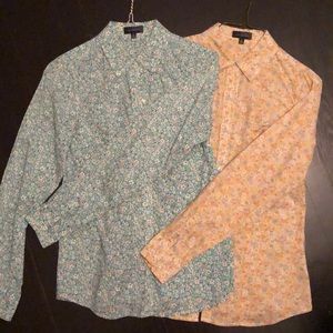 Lot of 2, Limited button down floral blouses, XS